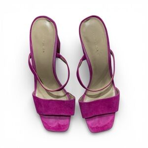 Ann Taylor Fuchsia Suede Heeled Sandals
